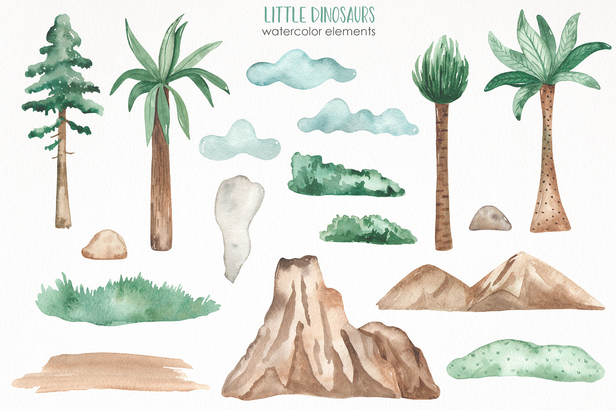 Little dinosaurs watercolor, an Animal Illustration by Marina Ermakova (Photo 4 of 13)
