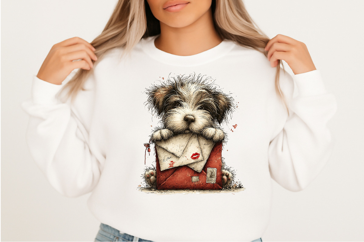 Funny Valentine Peeking Dog Clipart, an Illustration by Craft Nest (Photo 8 of 11)