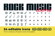 24 Rock music editable icons set, an Outline Icon by Tomasz Ostrowski Design (Thumbnail 1 of 4)