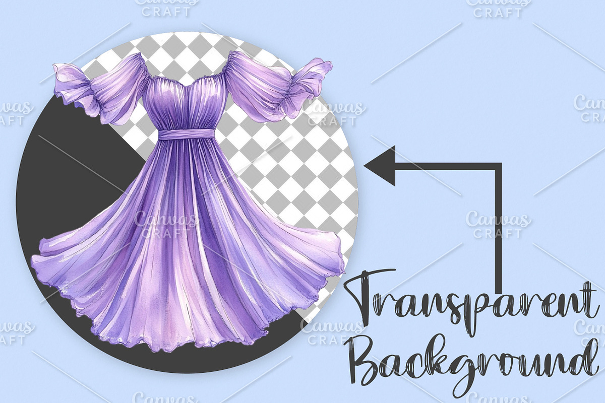 Watercolor Summer Dress Clipart PNG, an Illustration by Canvas Craft (Photo 2 of 7)