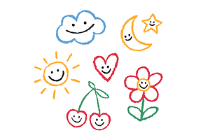 Kids doodles, crayon drawings, an Illustration by Cmeree