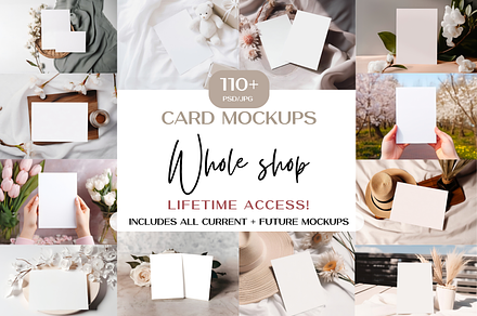 WHOLE SHOP BUNDLE, 5x7 Card Mockup, a Product Mockup by TatiMockup