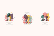 Women silhouettes. Women's Day cards, an Illustration by Stafeeva (Thumbnail 2 of 8)