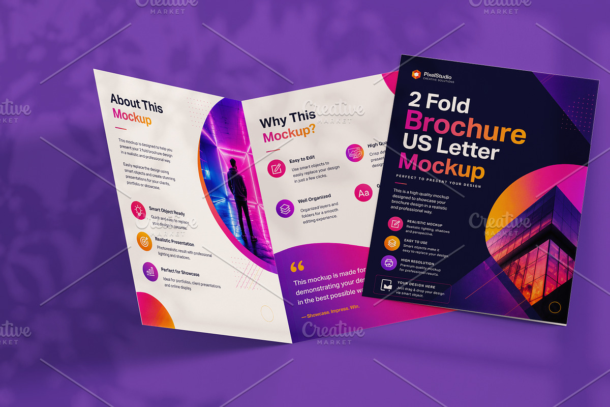Modern Bi-Fold Brochure Mockup Set, a Brochure Template by Black Cat Studio (Photo 5 of 6)