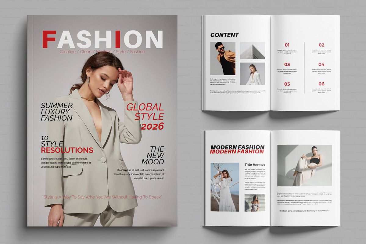 Fashion Magazine Design Layout, a Magazine Template by MightyDesign (Photo 1 of 6)