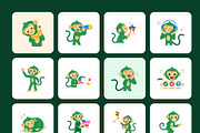 100 Cute Monkey Vector Icons, an Emoji Icon by Creative Stall (Thumbnail 11 of 11)