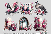 Victorian Gothic Wedding #1 Cliparts, a Seasonal Illustration by EdeniaArtStudio (Thumbnail 9 of 10)