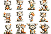 Whimsical Easter Animals Clipart, an Illustration by Designking (Thumbnail 3 of 5)