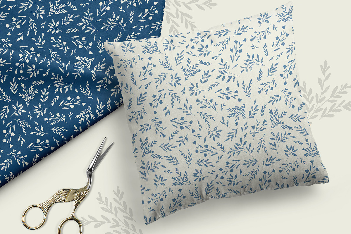 Blue neutral seamless pattern set, a Pattern Graphic by Cozy pattern shop (Photo 2 of 3)