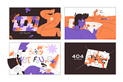 Error 404 concepts set, a Technology Illustration by PaperTrident (Thumbnail 1 of 3)