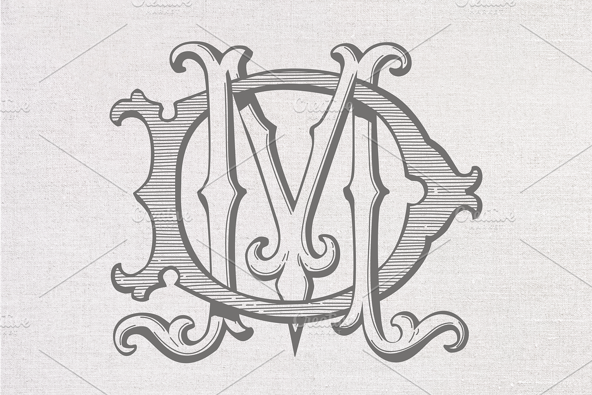 DM vintage monogram, a Decorative Illustration by Vintage Monograms