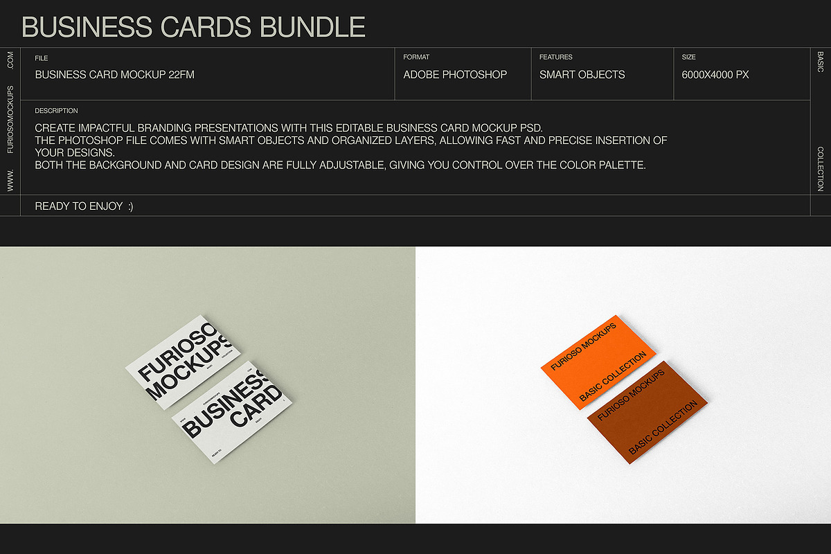 Business Cards Mockup Bundle – 6 PSD, a Merchandise Mockup by FURIOSO mockups (Photo 9 of 15)