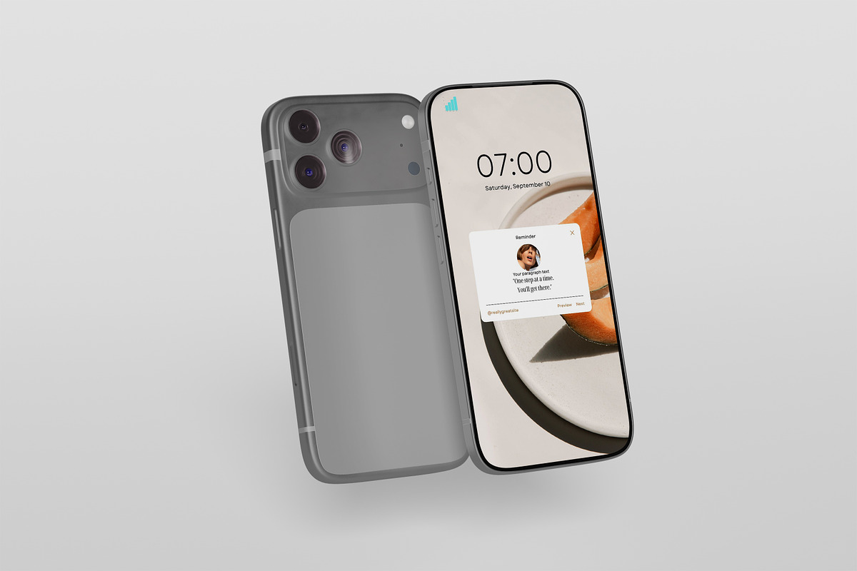 iphone 17 pro, an iPhone Mockup by kebunmockup (Photo 2 of 5)