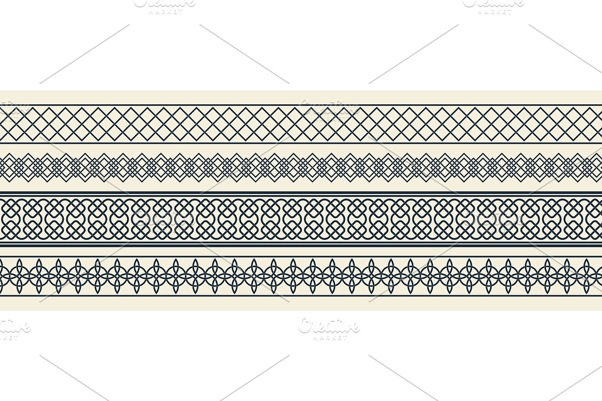 Border patterns with celtic and, an Object Illustration by art PVP - market