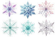 Watercolor Pastel Snowflakes, an Illustration by Designworld (Thumbnail 4 of 5)