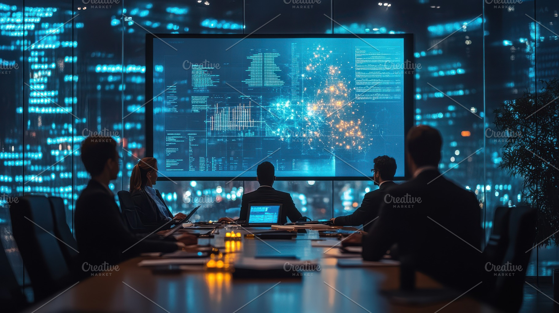 Corporate team analyzing complex dat, a Background Photo by Pixeness