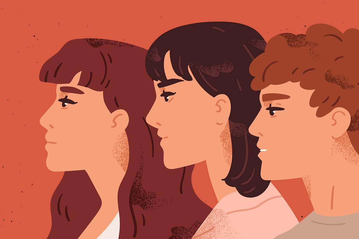 Young people portraits side view, a Person Illustration by Good Studio (Photo 2 of 3)