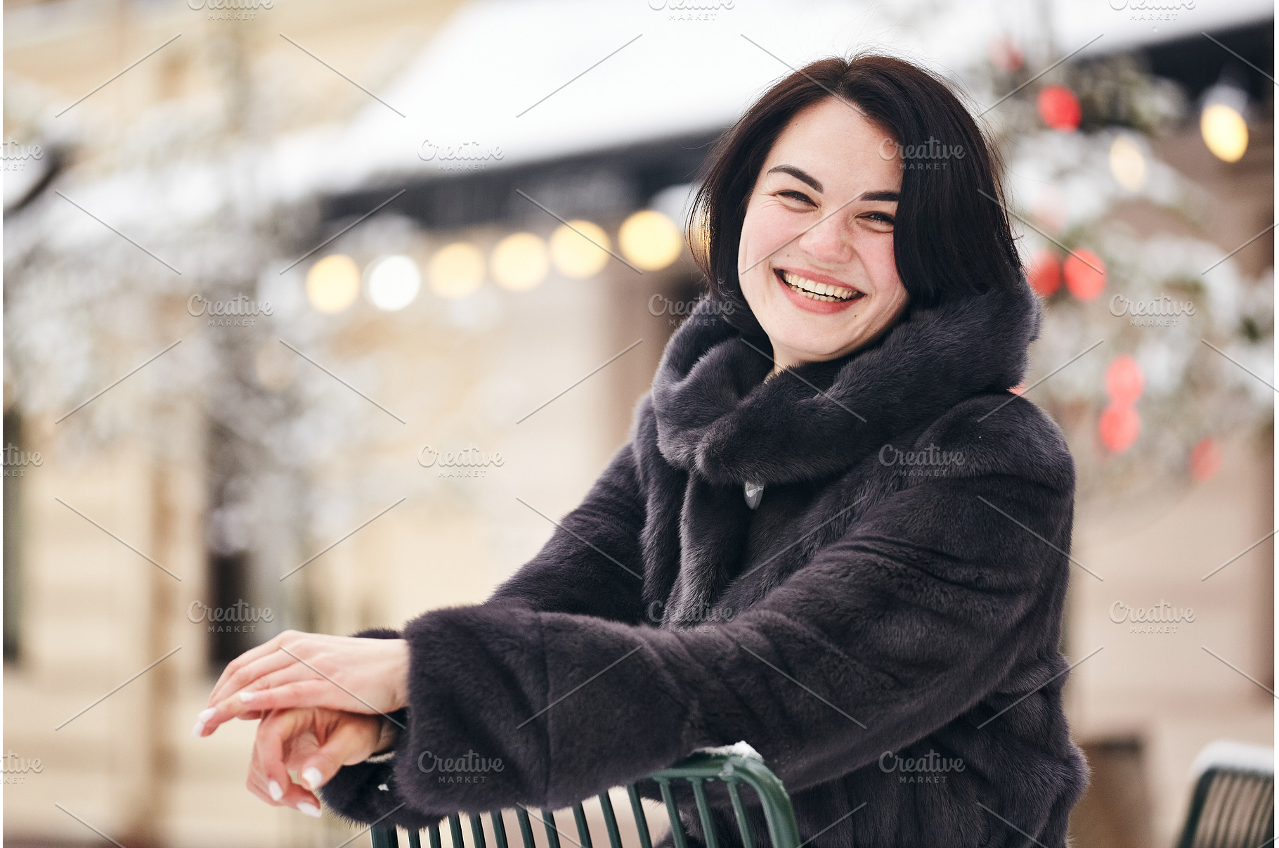 Happy woman posing on a chair with, a Person Photo by Rohan Photography