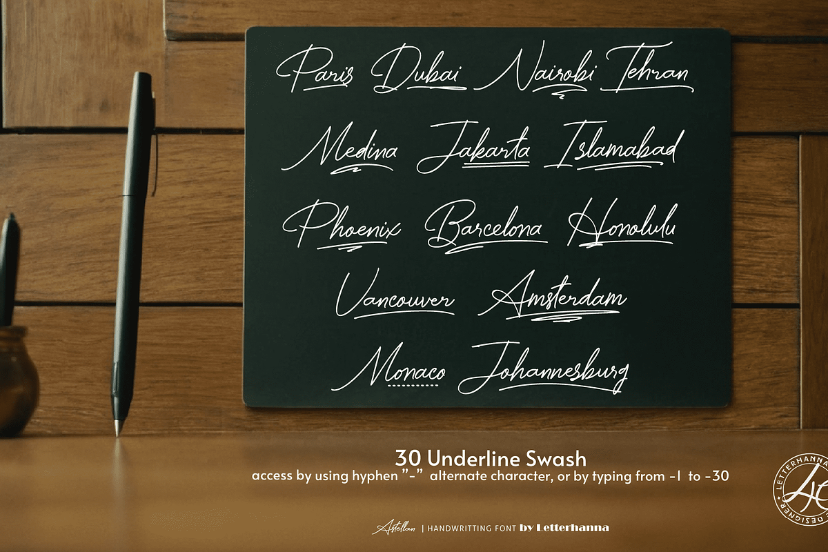 Astellan Font, a Handwritten Font by Letterhanna Studio (Photo 13 of 25)