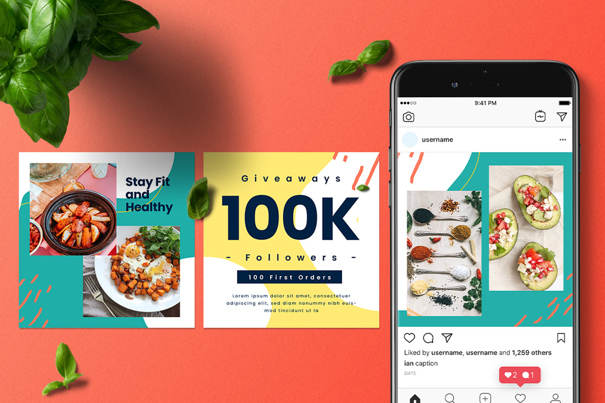 Modern Post Cooking Recipe, a Social Media Template by Tokosatsu (Photo 2 of 4)