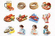 Coastal Lobster Living Clipart, an Illustration by DreamArtGraphic (Thumbnail 2 of 8)