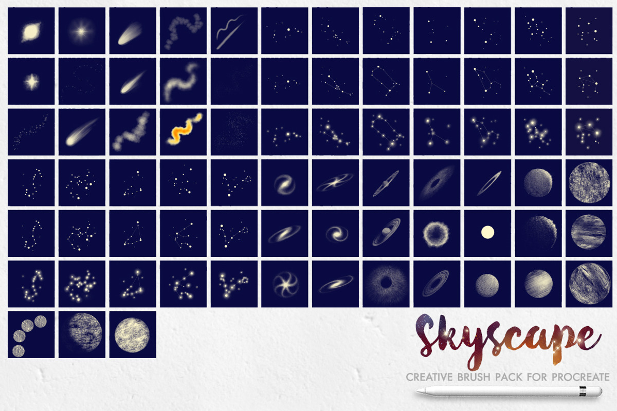 Skyscape Brush Toolkit for Procreate, a Brush Add-On by Wonderbox Creative (Photo 5 of 8)