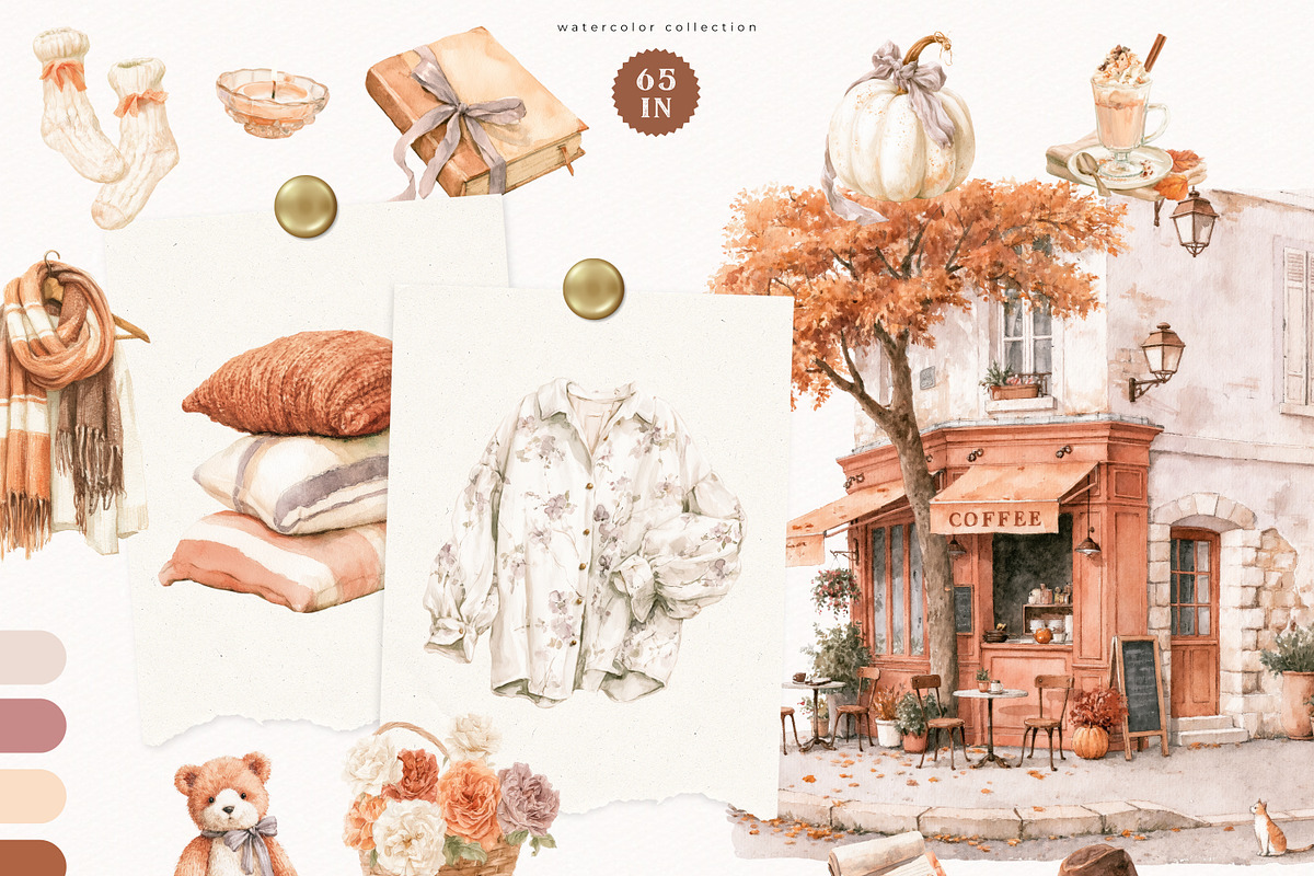 Autumn Comforts Collection, a Seasonal Illustration by PeDe Designs (Photo 17 of 20)