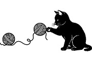 Cute Cat Silhouette Mega Vector Bund, an Animal Illustration by Designer_Momina (Thumbnail 18 of 34)