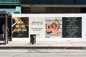 Urban Sidewalk Billboard Mockup PSD