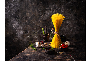 Italian food background with, a Food & Drink Photo by Yulia Furman