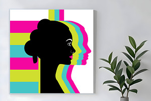 Women's Profile Pop Poster, a Person Illustration by Sharon Schwalbe