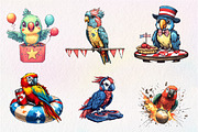 Patriotic 4th of July Parrot Clipart, an Illustration by CreationArt (Thumbnail 5 of 5)