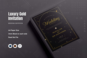 Luxury Gold Wedding Invitation