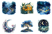 Magical Celestial Garden Clipart, an Illustration by SinaCreation (Thumbnail 4 of 5)