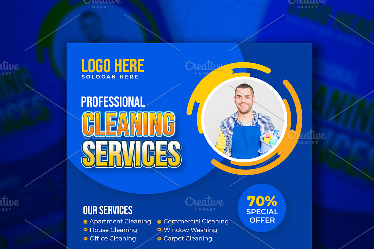 Cleaning Service Social Media Bundle, a Social Media Template by gstudiovect21 (Photo 9 of 10)