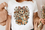 Cute ghost with pumpkin basket, a Seasonal Illustration by CrexoraLab (Thumbnail 3 of 4)