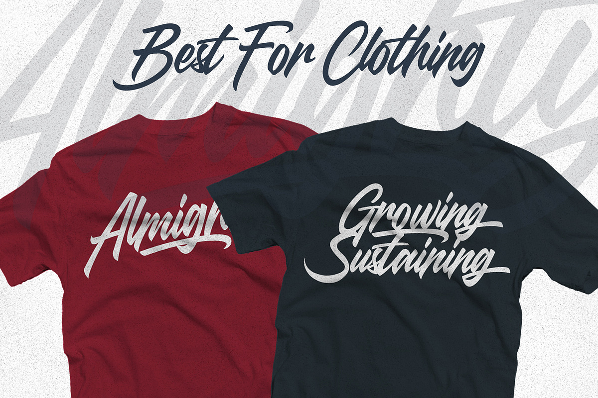Almighty - Modern Script, a Script Font by Godzillab (Photo 3 of 10)