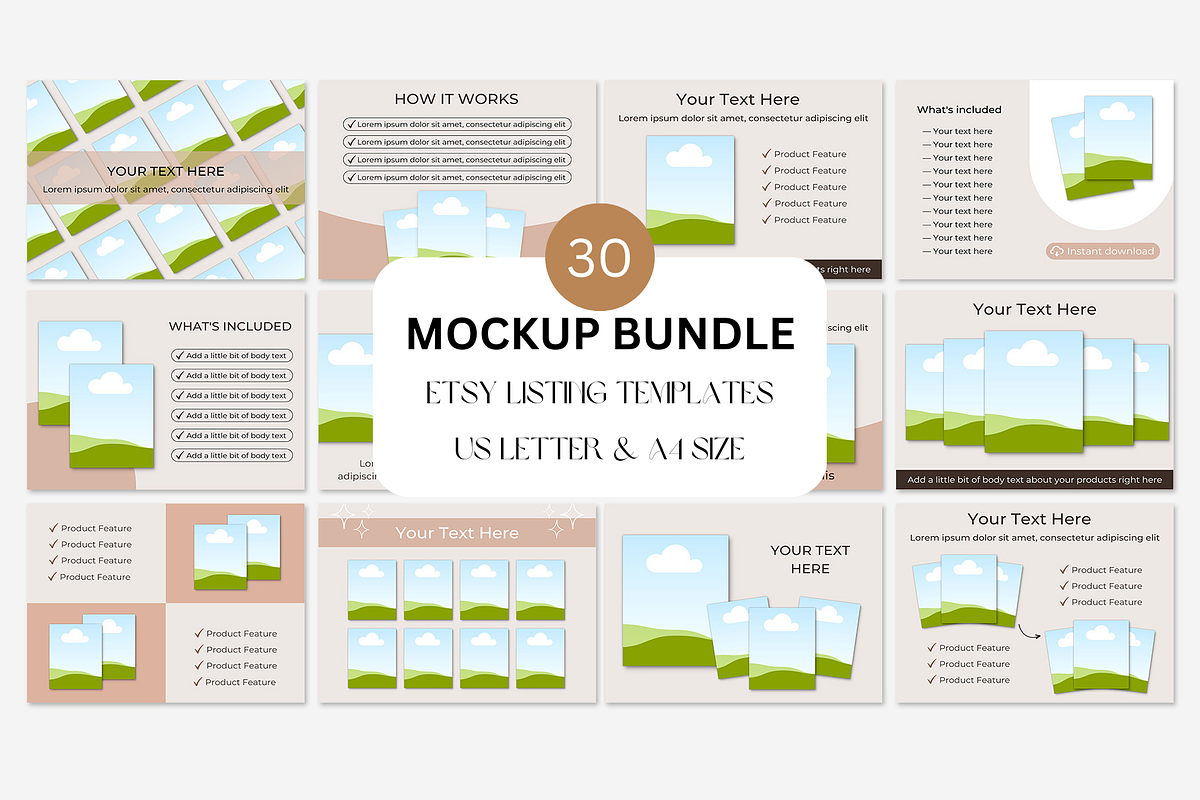 Printable Mockups Listing Templates, a Books & Magazine Mockup by NoemieDesigns (Photo 1 of 7)