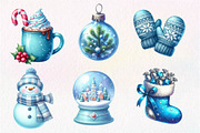 Blue Christmas Clipart Sublimation, an Illustration by Dream Creation (Thumbnail 2 of 7)