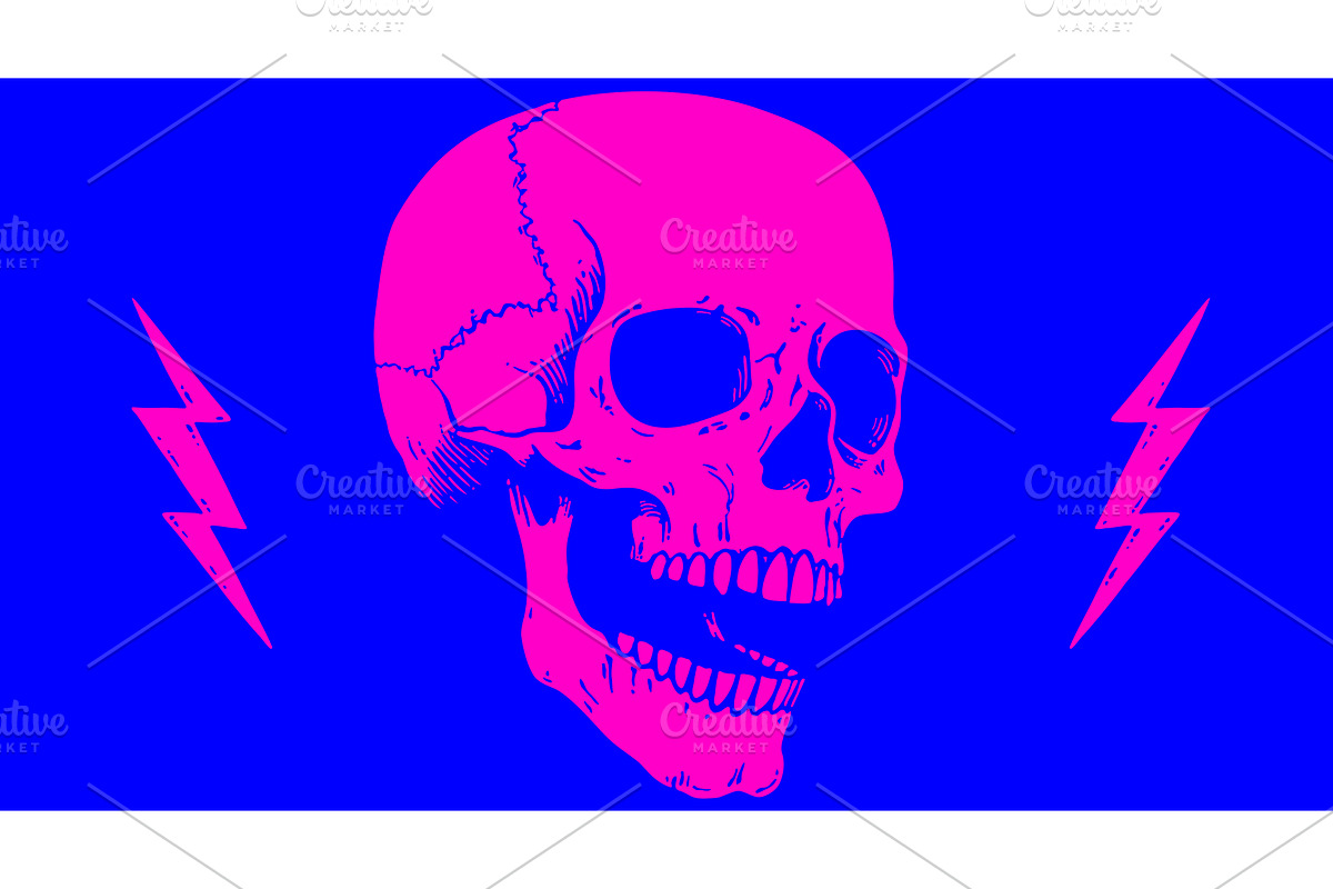 Death Skull. Halloween card, an Illustration by Foxys Graphic