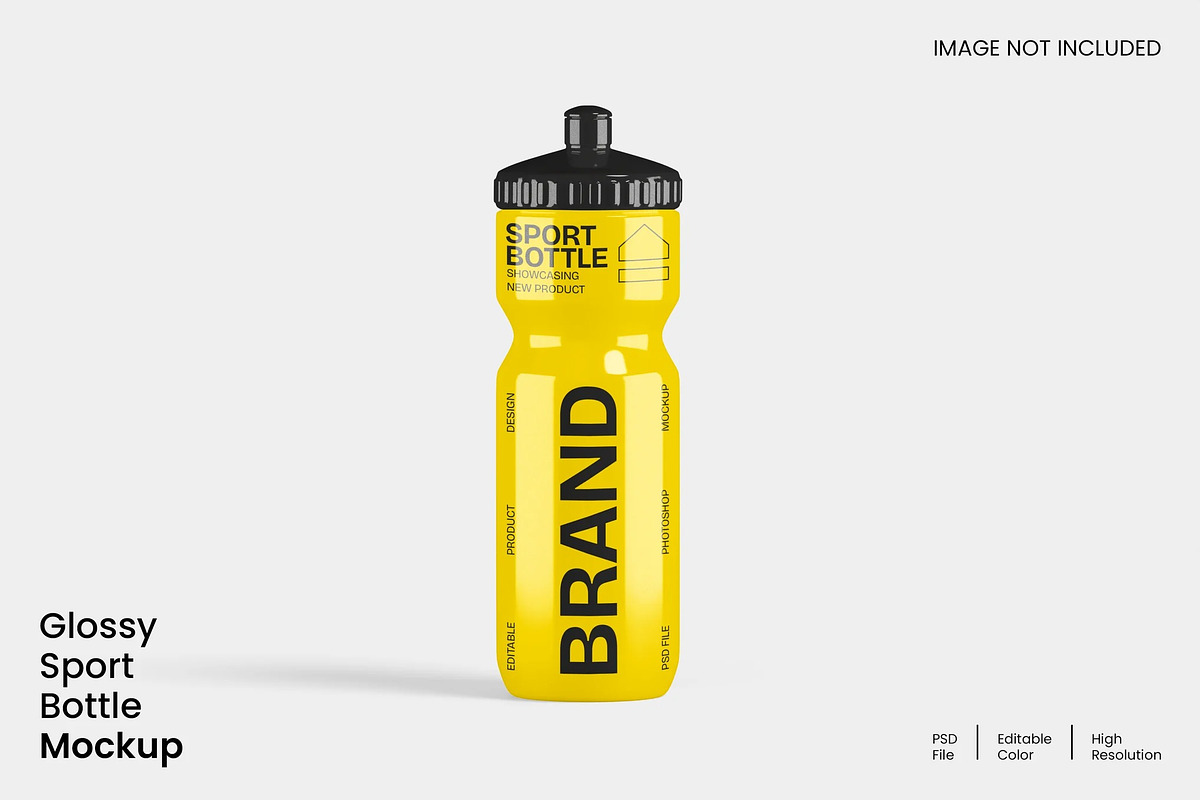 Glossy Sport Bottle Mockup, a Product Mockup by renderstockmarket