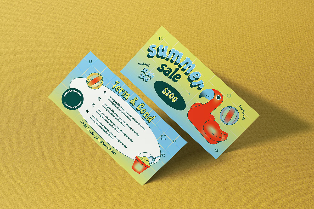 Blue Gradient Summer Voucher, a Card Template by graphicook (Photo 3 of 3)