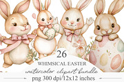 Easter clipart with rabbits, an Illustration by Designking (Thumbnail 1 of 4)