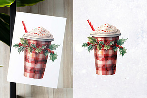 Christmas Hot Cocoa Watercolor PNG