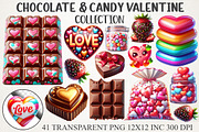 Chocolate & Candy Valentine Clipart, an Illustration by RobertsArt (Thumbnail 1 of 6)