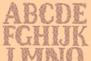 Leaves. Engraved font, an Object Graphic by Vector Engraving (Thumbnail 4 of 4)