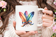 Rainbow Watercolor Feathers Clipart, an Illustration by RobertsArt (Thumbnail 4 of 7)