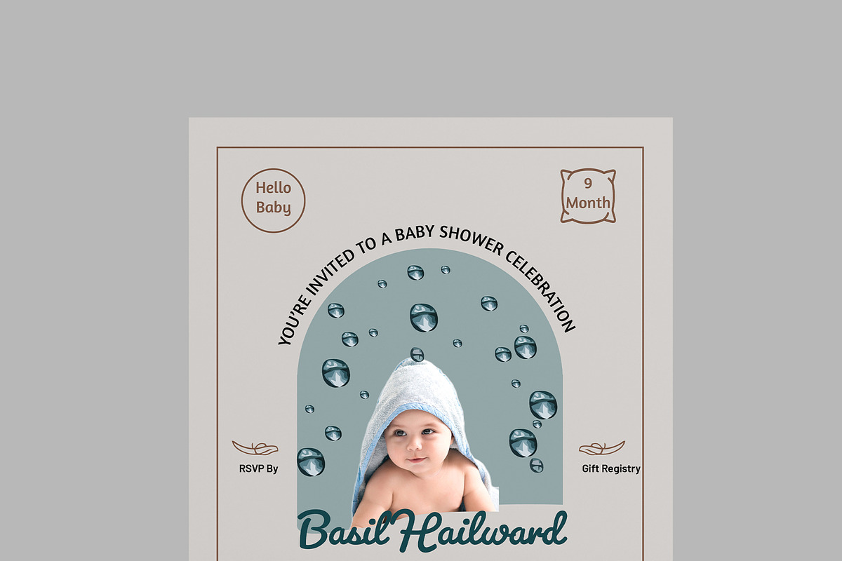Baby Shower Invitations Template, a Stationery Template by MightyDesign (Photo 4 of 8)