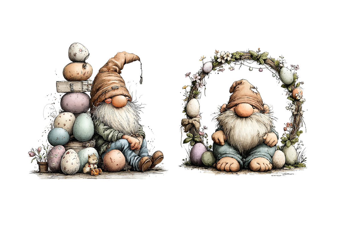 Whimsical Easter Gnome Clipart, an Illustration by Dream Creation (Photo 7 of 7)
