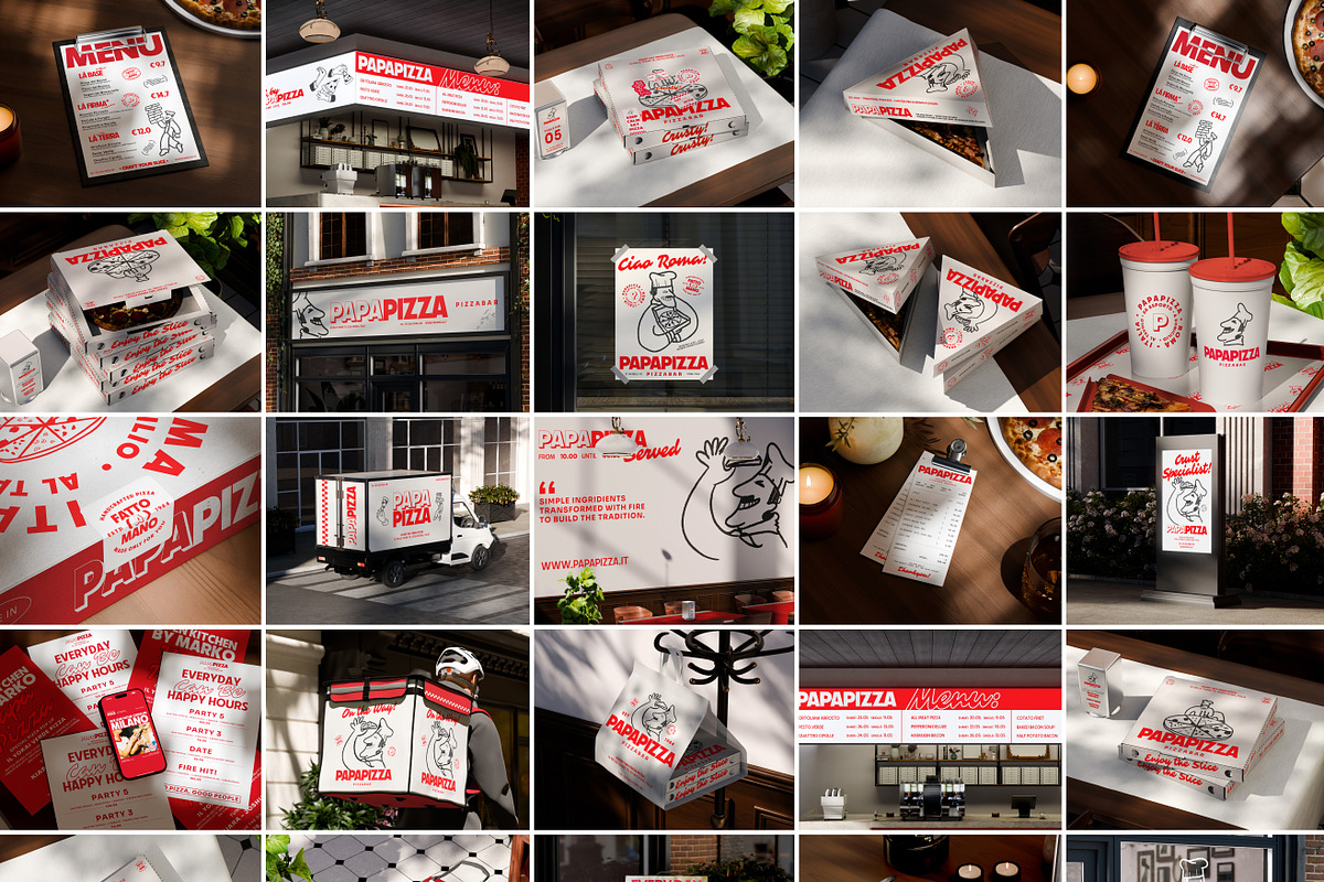 40 Pizza Branding & Packaging Mockup, a Packaging Mockup by Vitora Mockup (Photo 2 of 12)